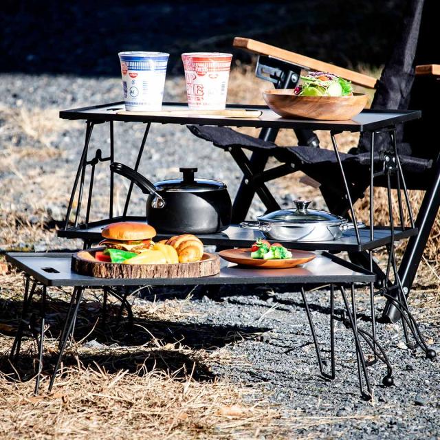 アウトドアラック ローテーブル シェルフ 2way 軽量 ベリアス