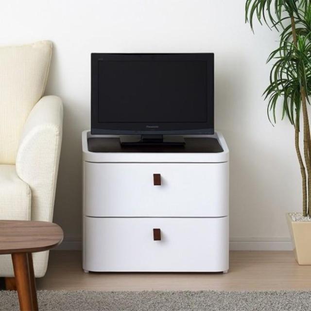 チェスト タンス リバーシブル 木製天板 アースホワイト 2段 幅54.5cm 完成品 日本製 （ 収納ケース プラスチック製 収納 引き出し 隠しトレー付き 衣類収納 リビング収納 衣装ケース 収納ボックス ローチェスト テレビ台 幅54 幅55 ）