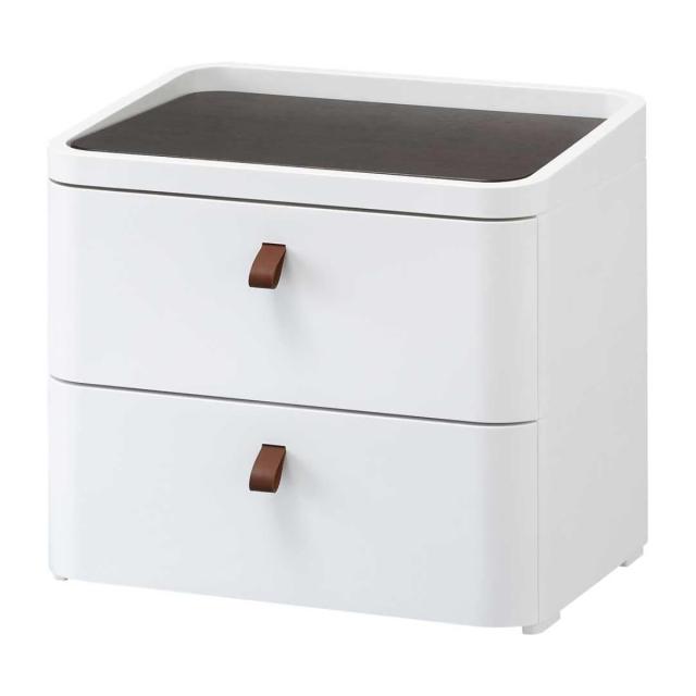 チェスト タンス リバーシブル 木製天板 アースホワイト 2段 幅54.5cm 完成品 日本製 （ 収納ケース プラスチック製 収納 引き出し 隠しトレー付き 衣類収納 リビング収納 衣装ケース 収納ボックス ローチェスト テレビ台 幅54 幅55 ）