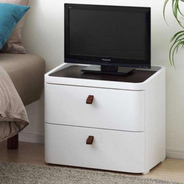 チェスト タンス リバーシブル 木製天板 アースホワイト 2段 幅54.5cm 完成品 日本製 （ 収納ケース プラスチック製 収納 引き出し 隠しトレー付き 衣類収納 リビング収納 衣装ケース 収納ボックス ローチェスト テレビ台 幅54 幅55 ）
