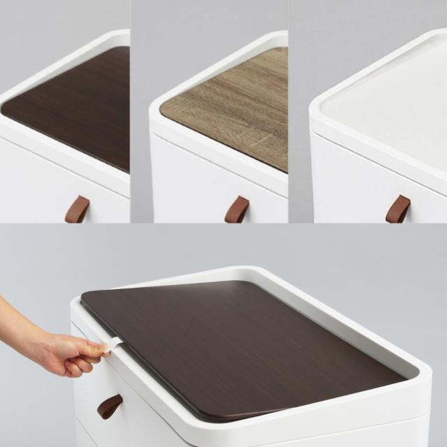 チェスト タンス リバーシブル 木製天板 アースホワイト 5段 幅54.5cm 完成品 日本製 （ 収納ケース プラスチック製 収納 引き出し 隠しトレー付き 衣類収納 リビング収納 衣装ケース 収納ボックス 収納チェスト ローチェスト ）_6