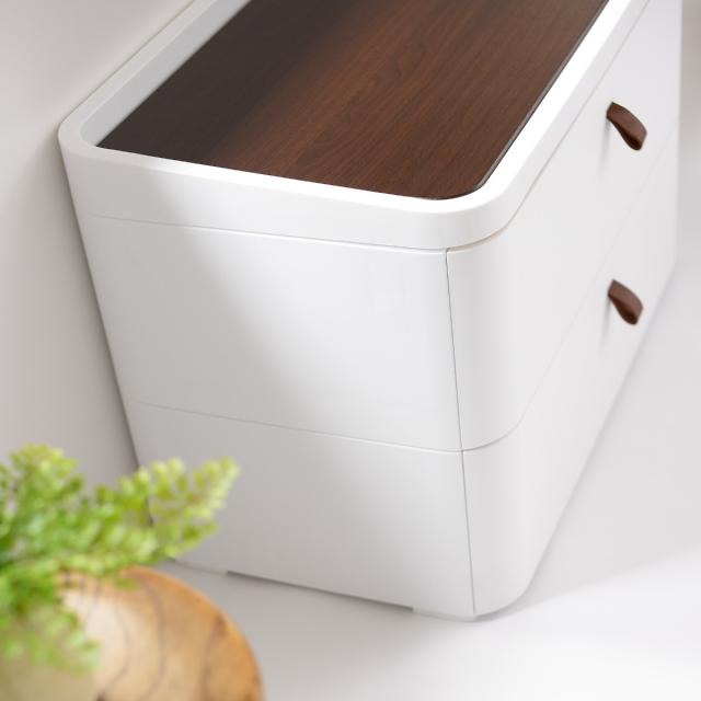 チェスト タンス リバーシブル 木製天板 アースホワイト 2段 幅72.5cm 完成品 日本製 （ 収納ケース プラスチック製 収納 引き出し 隠しトレー付き 衣類収納 リビング収納 衣装ケース 収納ボックス 収納チェスト ローチェスト ）