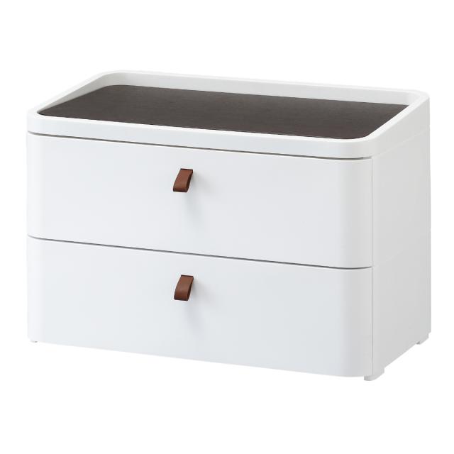 チェスト タンス リバーシブル 木製天板 アースホワイト 2段 幅72.5cm 完成品 日本製 （ 収納ケース プラスチック製 収納 引き出し 隠しトレー付き 衣類収納 リビング収納 衣装ケース 収納ボックス 収納チェスト ローチェスト ）