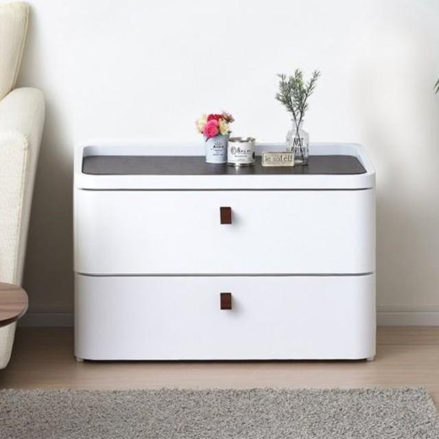 チェスト タンス リバーシブル 木製天板 アースホワイト 2段 幅72.5cm 完成品 日本製 （ 収納ケース プラスチック製 収納 引き出し 隠しトレー付き 衣類収納 リビング収納 衣装ケース 収納ボックス 収納チェスト ローチェスト ）