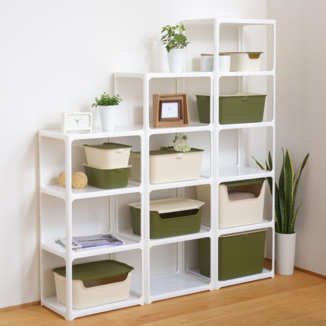 ラック 3段 収納棚 収納 カラーボックス 組立品 カタス 日本製