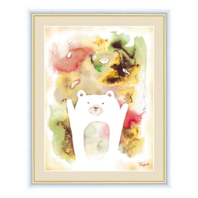 絵画 くま 42×34cm 木下つぐみ （ 壁掛け 額入り インテリア アートフレーム アートポスター 絵 動物 アニマル パステル クマ ）の通販は 6,600円