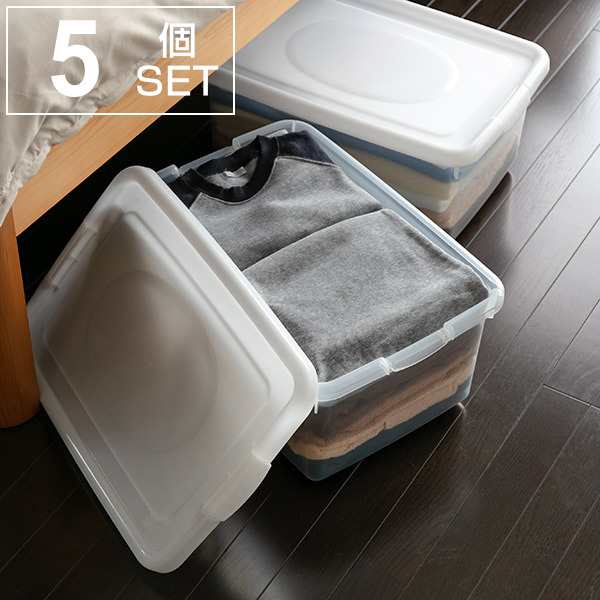 収納ケース 幅35.9×奥行51.3×高さ23cm フタ付き プラスチック 収納ボックス 5個セット （ クローゼット収納 ベッド下 収納 衣装ケース  ｜au PAY マーケット