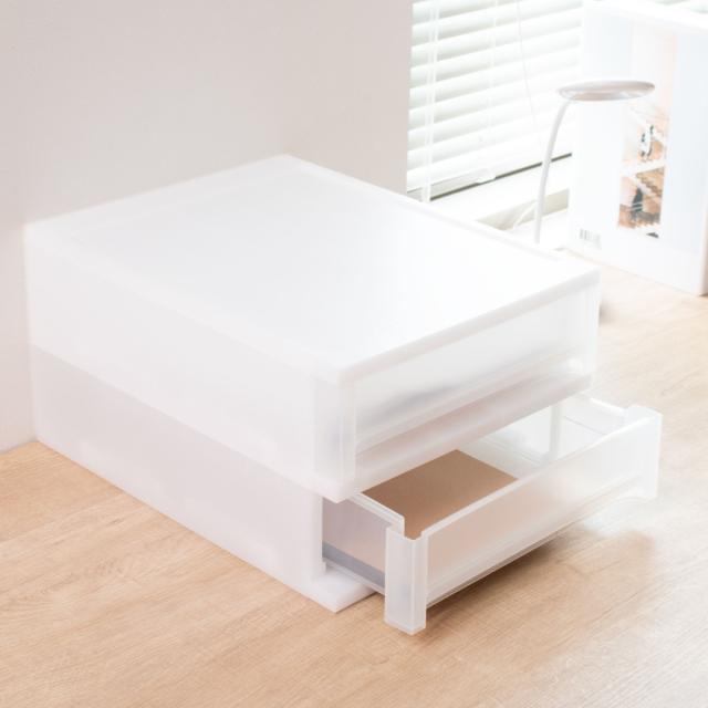 収納ケース 引出し Brio A4 浅型2段ケース 約幅27×奥行34.7×高さ18.5cm 同色4個セット （ 収納ボックス 収納 プラスチック 小物収納 小物 積み重ね スタッキング 小物入れ 小物整理 書類 書類整理 デスク収納 仕切り付き 仕切り板 ）_15