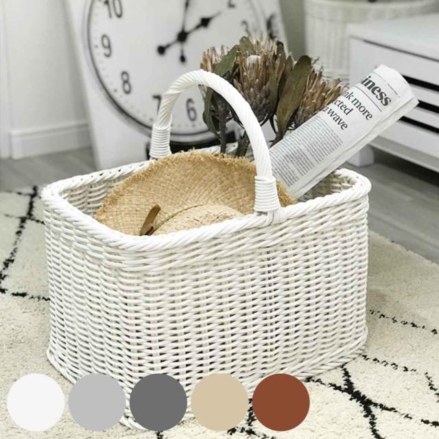 バスケット KLEANE 抗菌 スクエア （ かご 手編み 収納 カゴ 洗える 水洗い 幅37×奥行28×高さ23.5cm 小物収納 収納かご ラタン調 持ち手 小物入れ おしゃれ 丈夫 ハンドメイド リビング 洗面所 おもちゃ ）の通販は 5,491円