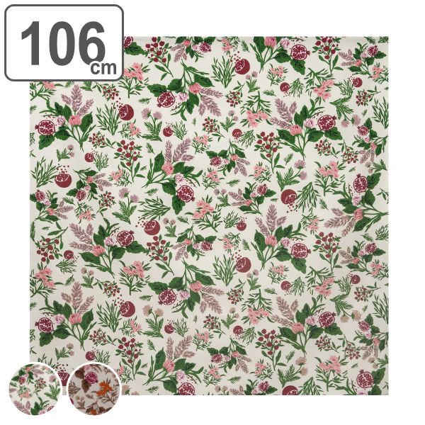 風呂敷 106cm 大判 抗菌 Sarahbel the timeless 抗菌ふろしき三巾 Garden エコバッグ （ ふろしき 風呂敷き 大判風呂敷 抗菌加工 抗ウィルス 防臭 抗カビ 前掛け テーブルクロス 綿100％ インテリア カバー 花 ）