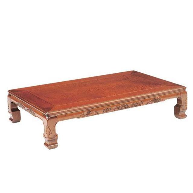座卓 幅150cm 菊香 木製 ローテーブル 完成品 日本製 （ 座卓テーブル 和風座卓 座敷机 和室 畳 座敷 長方形 天然木 ケヤキ 突板仕上げ 欅 リビングテーブル センターテーブル テーブル 机 古民家 純和風 彫刻入り ）