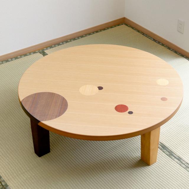 ちゃぶ台　折りたたみ　直径100cm ナラ無垢 ちゃぶ台 折りたたみ 直径100cm ナラ無垢 ちゃぶ台 折りたたみ 直径