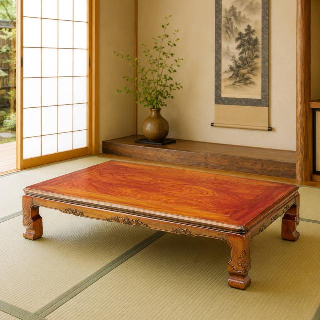 座卓 幅120cm 長方形 継脚付き 家具調こたつ居 木製 日本製 （ こたつ 