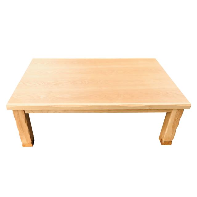 座卓 幅150cm 継脚付き 家具調こたつ ハーバー タモ ナチュラル 木製 日本製 （ こたつ コタツ こたつテーブル 長方形 高さ調節 継ぎ足 37cm 41cm 完成品 天然木 突板 ローテーブル 1年中 使える 和風 ちゃぶ台 リビングテーブル ）