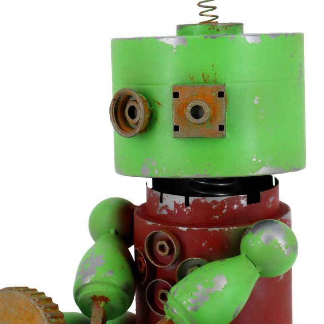 オーナメント ロボット 緑 （ 置物 オブジェ ガーデンオーナメント 庭 インテリア 雑貨 屋外 ガーデン雑貨 園芸 ガーデンインテリア ）_1