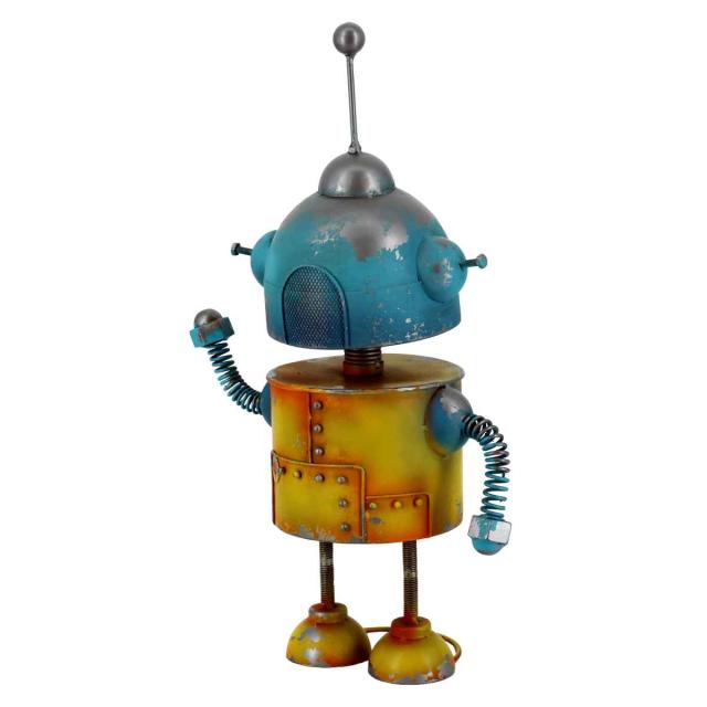 オーナメント ロボット 青 （ 置物 オブジェ ガーデンオーナメント 庭 インテリア 雑貨 屋外 ガーデン雑貨 園芸 ガーデンインテリア ）