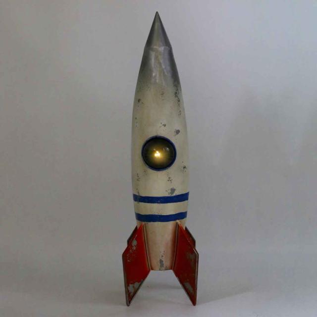 オーナメント ロケット （ 置物 オブジェ ガーデンオーナメント 光る 自動点灯 庭 インテリア 雑貨 屋外 ガーデン雑貨 園芸 ガーデンインテリア ソーラーライト付き 太陽光 ライト ）_4