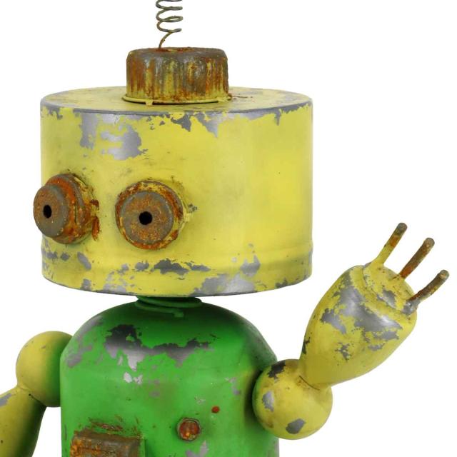 オーナメント ロボット 黄 （ 置物 オブジェ ガーデンオーナメント 庭