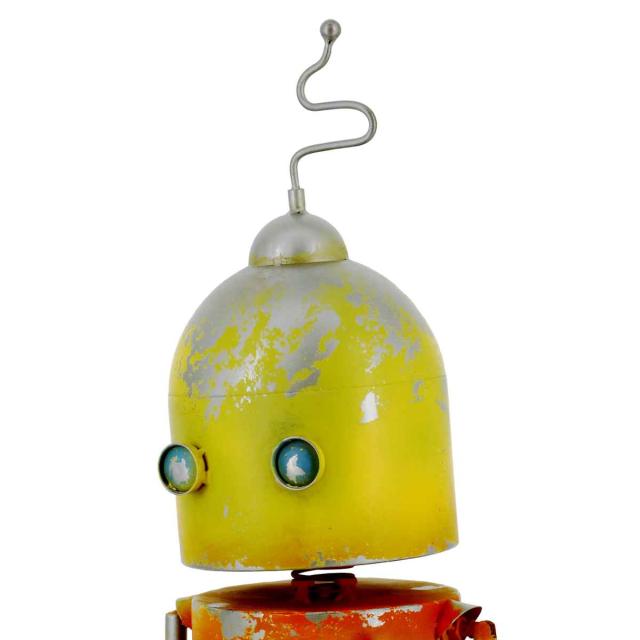 オーナメント ロボット 黄 （ 置物 オブジェ ガーデンオーナメント 庭
