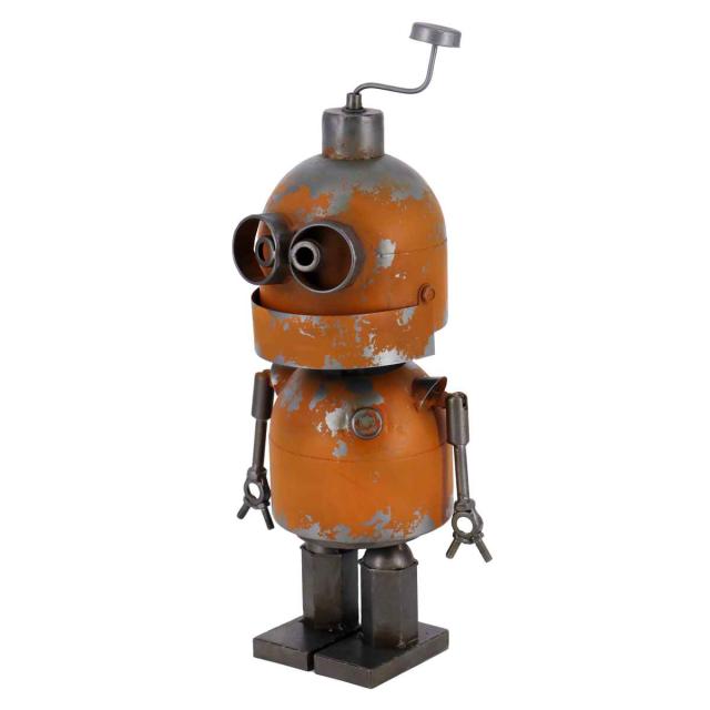 オーナメント ロボット オレンジ （ 置物 オブジェ ガーデンオーナメント 庭 インテリア 雑貨 屋外 ガーデン雑貨 園芸 ガーデンインテリア ）
