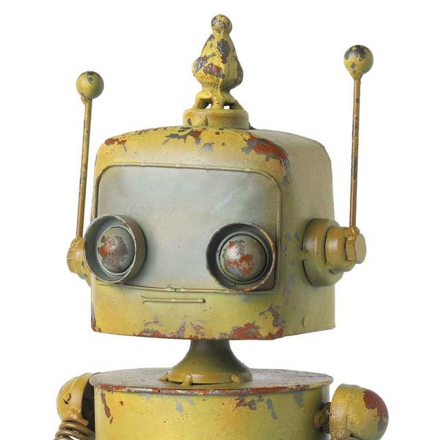 ガーデンオーナメント ロボット イエロー （ 置物 オブジェ ガーデン