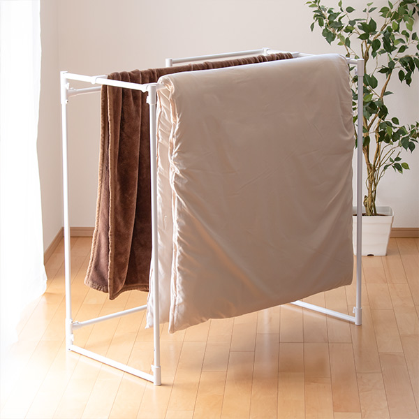 ブラウン 折たたみ収納 部屋干し インテリアとしても 洗濯物干し