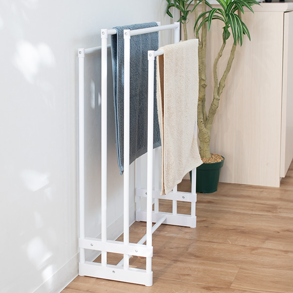 タオルスタンド ランドリースタンド タオルハンガー 洗面所 タオル バスタオル （ タオル掛け タオル干し 物干し 室内 スリム 室内物干し コンパクト 部屋干し タオルホルダー タオルバー ラック ） 物干しスタンド