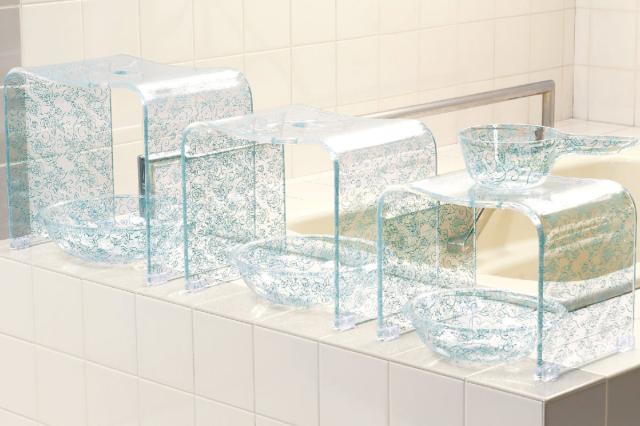 アクリル バスチェア クリアローズ ピンク M センコー バスチェアー