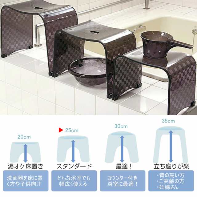 風呂椅子 風呂イス チェッカーN バスチェア Mサイズ 高さ25cm