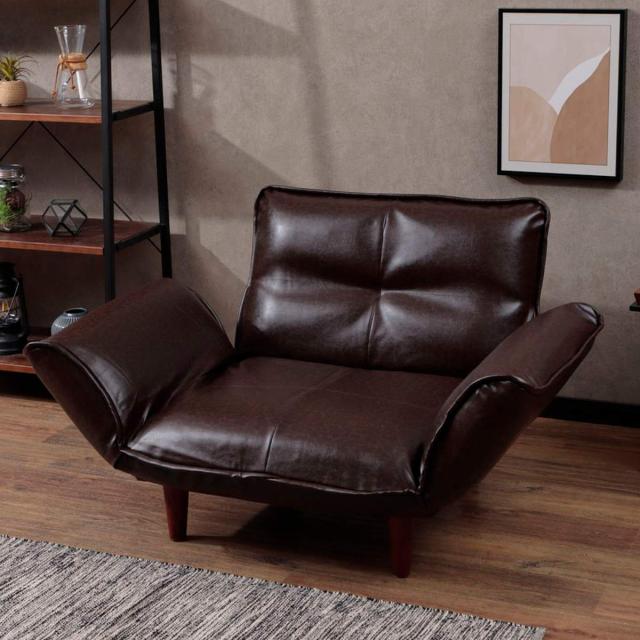 ソファ 1人掛け 88cm カウチソファー ヴィンテージタイプ PVC生地