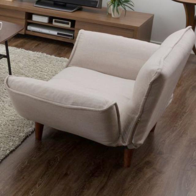 ソファ 1人掛け 幅88cm ダリアン カウチソファ デニム調 （ ソファー コンパクト リクライニング 一人掛け ファブリック ポケットコイル シンプル 北欧風 モダン 日本製 完成品 ）の通販は