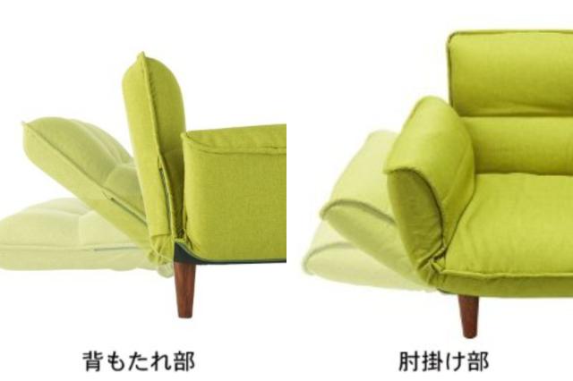 ソファ 1人掛け 幅88cm ダリアン カウチソファ デニム調 （ ソファー コンパクト リクライニング 一人掛け ファブリック ポケットコイル シンプル 北欧風 モダン 日本製 完成品 ）の通販は