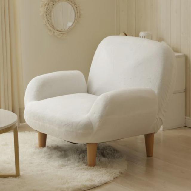 ソファ 1人掛け 幅76cm コンパクト SUICA （ ソファー 脚付き 一人掛け リビングソファ 座面幅広 あぐら リクライニング 14段階 肘掛け 日本製 完成品 ポケットコイル 可愛い ファブリック ふわふわ ローソファ アームソファ ）