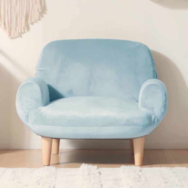 ソファ 1人掛け 幅76cm コンパクト SUICA （ ソファー 脚付き 一人掛け リビングソファ 座面幅広 あぐら リクライニング 14段階 肘掛け 日本製 完成品 ポケットコイル 可愛い ファブリック ふわふわ ローソファ アームソファ ）