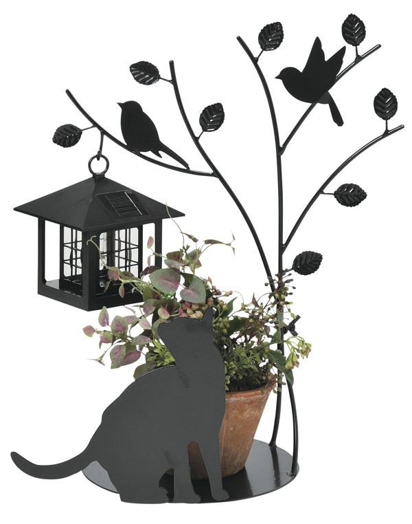 シルエットソーラー　Tree＆Dog　Tree＆Cat （ ガーデンライト ソーラー 屋外 犬 ドッグ DOG 猫 ねこ CAT エクステリア 園芸 セトクラフト 電池交換式 ）_5