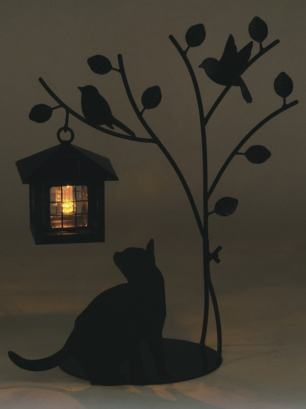 シルエットソーラー　Tree＆Dog　Tree＆Cat （ ガーデンライト ソーラー 屋外 犬 ドッグ DOG 猫 ねこ CAT エクステリア 園芸 セトクラフト 電池交換式 ）_7