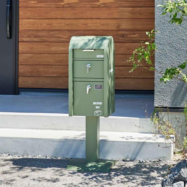 ポスト 宅配BOX付ポストスタンド U.S. （ 郵便ポスト 宅配