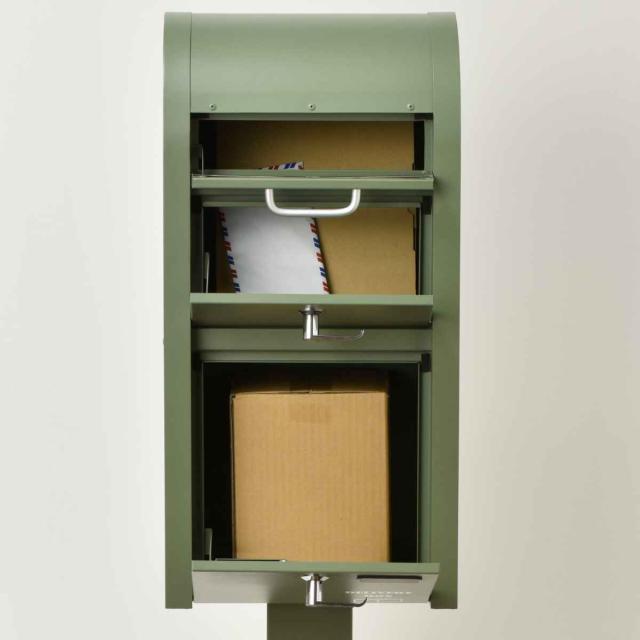 ポスト 宅配BOX付ポストスタンド U.S. （ 郵便ポスト 宅配 ボックス 一戸建て用 据え置き 置き配用ボックス 郵便 郵便受け デザインポスト 鍵 2段 宅配BOX ポスト一体型 スタンド 戸建 屋外 メールボックス 小型 おしゃれ ）