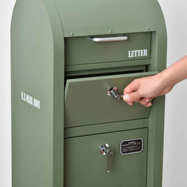 ポスト 宅配BOX付ポストスタンド U.S. ( 郵便ポスト 宅配 ポスト 宅配BOX付ポストスタンド U.S. ( 郵便ポスト 宅配