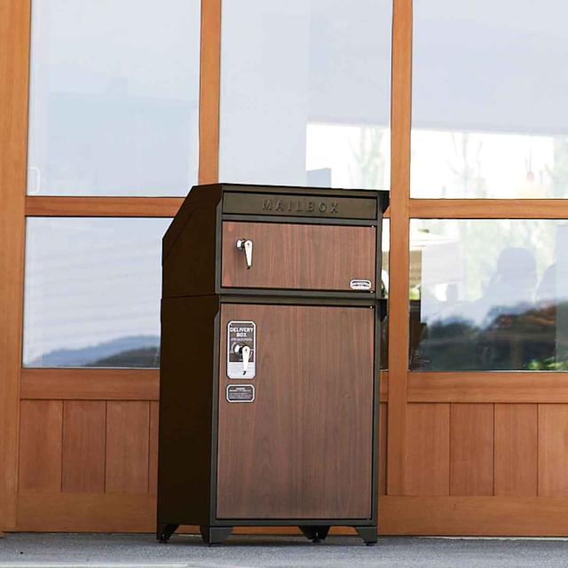 ポスト 宅配BOX付ポスト GALVA 宅配ボックス 大容量（ 郵便ポスト 宅配 ボックス 一戸建て用 据え置き 郵便 郵便受け 鍵 ポスト一体型 スタンドポスト 一体型 2段 大容量 宅配BOX 戸建 屋外 荷物受け メールボックス おしゃれ ）