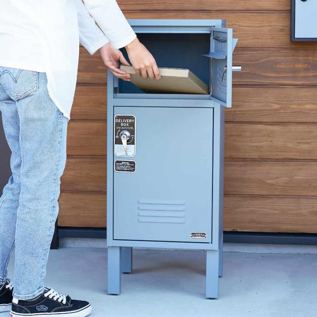 宅配ボックス 郵便ポスト ロッカー （ 宅配 ボックス ポスト ポスト一体型 一戸建て 大容量 2段 据え置き 置き配用ボックス 郵便 郵便受け 宅配BOX 戸建 屋外 メールボックス おしゃれ ）_5