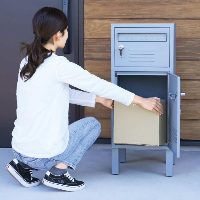 宅配ボックス 郵便ポスト ロッカー （ 宅配 ボックス ポスト ポスト一体型 一戸建て 大容量 2段 据え置き 置き配用ボックス 郵便 郵便受け 宅配BOX 戸建 屋外 メールボックス おしゃれ ）_6