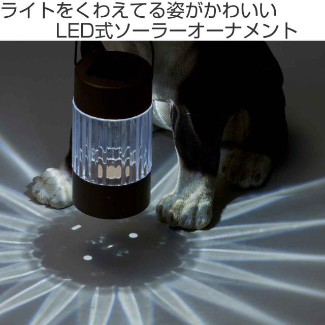 置物 ブルドッグ ソーラーオーナメント 庭 （ LED イヌ 犬 ワンコ ガーデンライト オブジェ オーナメント ガーデンオブジェ ソーラーライト ソーラー センサーライト 屋外照明 玄関照明 玄関ライト 屋外 ソーラー充電 ）_1