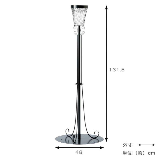 ソーラーライト ストリートライト 高さ131.5cm （ 130cm 屋外 置き型 ソーラー ライト ガーデンライト 太陽光充電 スタンド式ライト スタンド式 街路灯風 LEDライト 配線不要 防犯 光センサー 自動 太陽光 充電式 ）_2