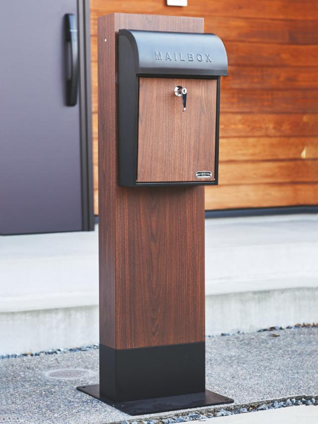 ポストスタンド GALVA ウォールナット （ ポスト専用スタンド ポスト用スタンド スタンド ポスト 郵便受け 新聞受け メールボックス 自立式 置き型 一戸建て 屋外 玄関 スタンドのみ 脚 台 ）_5