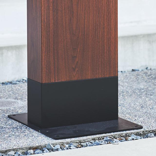 ポストスタンド GALVA ウォールナット （ ポスト専用スタンド ポスト用スタンド スタンド ポスト 郵便受け 新聞受け メールボックス 自立式 置き型 一戸建て 屋外 玄関 スタンドのみ 脚 台 ）_9