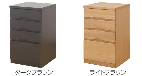 キャビネット 幅42×奥行45cm タモ 引き出し4段 （ ワゴン デスク サイドチェスト 収納 デスクチェスト サイドキャビネット 引出し 四段 デスクキャビネット ）_2