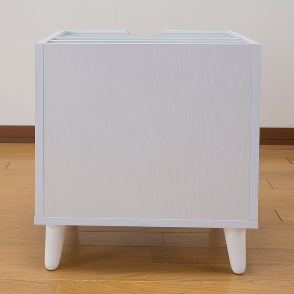 サイドテーブル 幅40cm コスメボックス ガラス天板 コンパクト コスメ アクセサリー 収納 マガジンラック （ テーブル ミニ ドレッサー ソファテーブル メイク 引き出し ガラス ミニテーブル ホワイト ディスプレイ ）_18