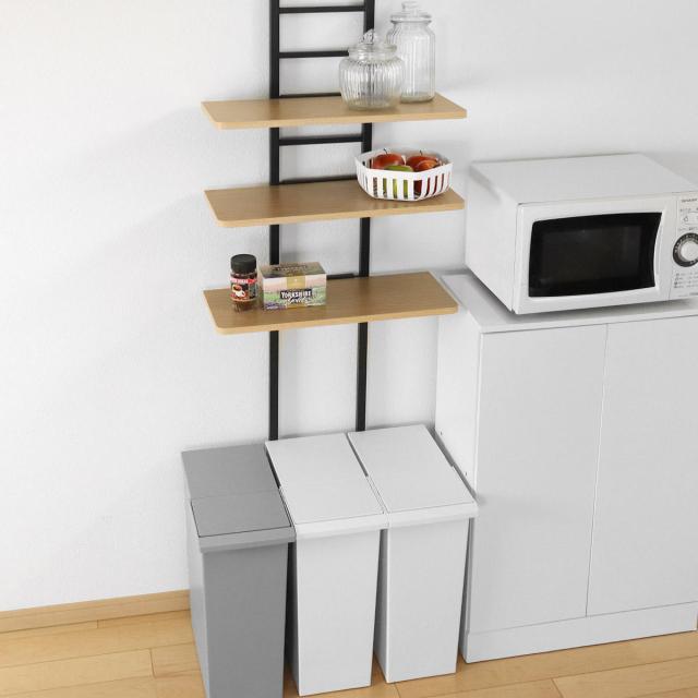 ランドリーラック 突っ張り 棚板3枚タイプ 幅55cm 高さ207〜264cm