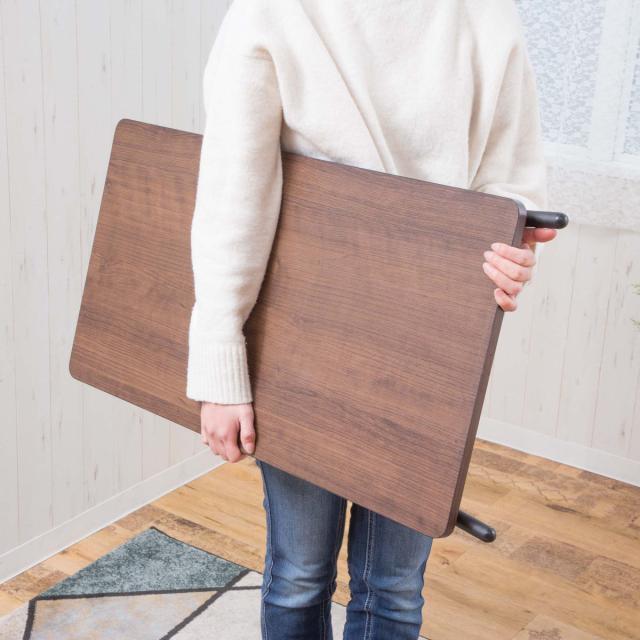 センターテーブル 折りたたみ 幅75cm （ ローテーブル リビングテーブル 折りたたみテーブル 収納棚 コンパクト 小さい 四角 木目調 スチール脚 おしゃれ 完成品 ）_13